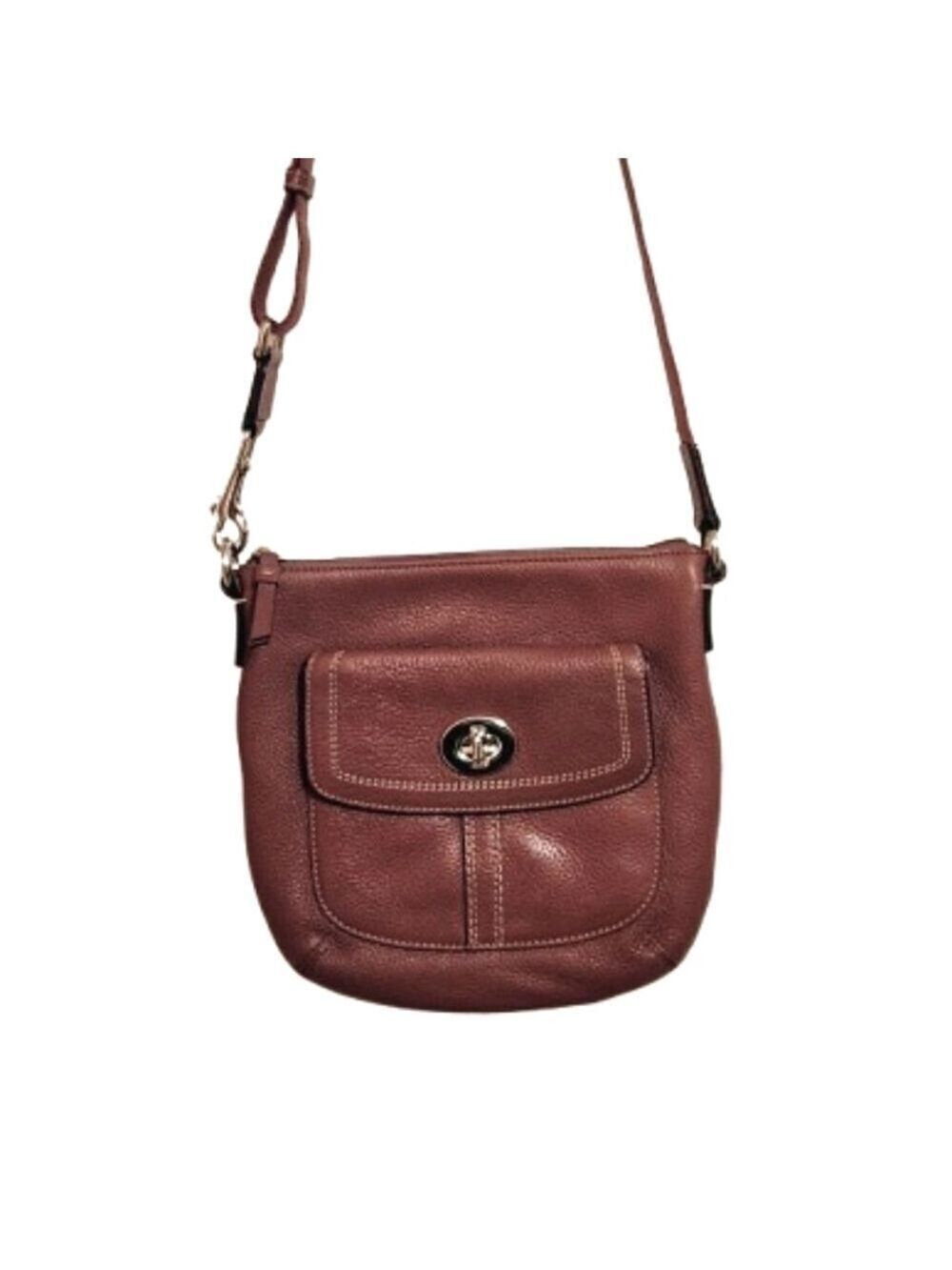Coach Hamilton Pebbled Leather Crossbody Bag Pink Medium